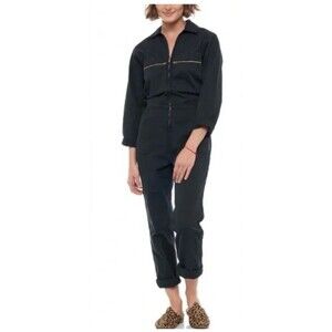 Free People x Sandrine Rose Washed Black Jumpsuit Coveralls Womens Size XS $298